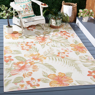 Safavieh Sunrise Collection SUN671 Indoor-Outdoor Rug, Ivory/Rust Sage, 5'3"x7'7"