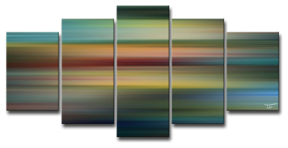 Ready2Hangart  'Blur Stripes Lvii' By Tristan Scott Canvas Art Set, 5 Panels