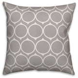 Gray Mid Mod Circle 18x18 Throw Pillow Cover