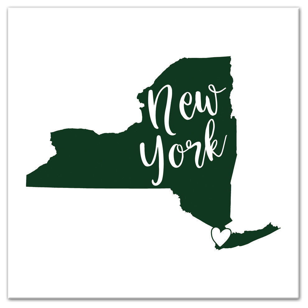 Green and White New York Pride 16x16 Canvas Wall Art