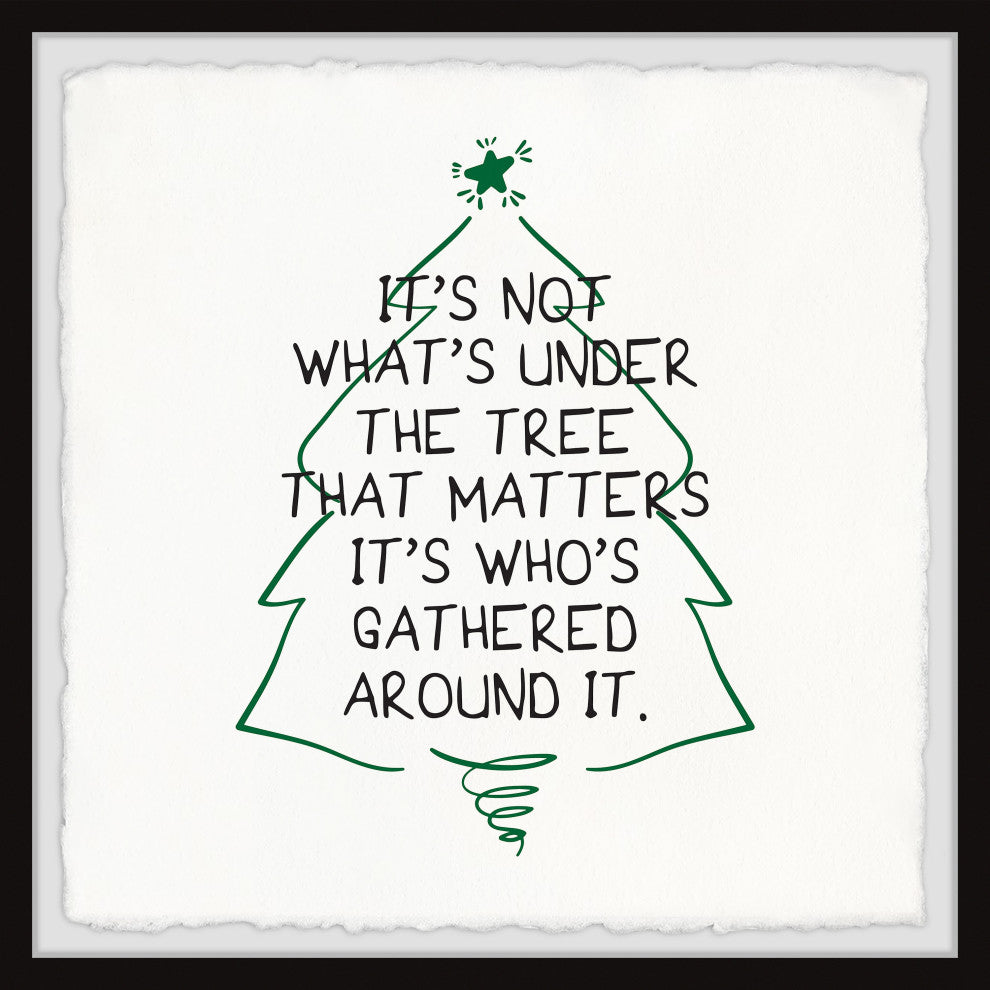 "Under the Christmas Tree" Framed Painting Print, 18x18