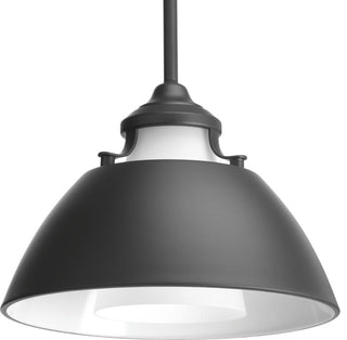 Carbon 1-Light Pendant with Metal Shade, 11"