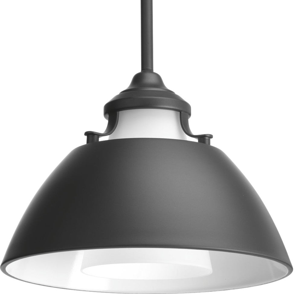 Carbon 1-Light Pendant with Metal Shade, 11"