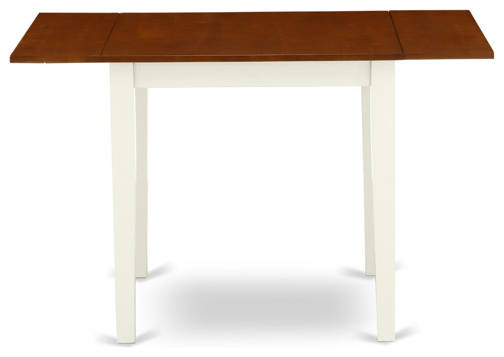 Rectangular Table 30"X48" With 2 Drop Leaves, Buttermilk and Cherry Finish