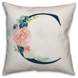 Floral Monogram C 18x18 Indoor/Outdoor Pillow