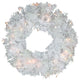 24" White Iridescent Wreath, 120 Tips, 50 Clear Lights