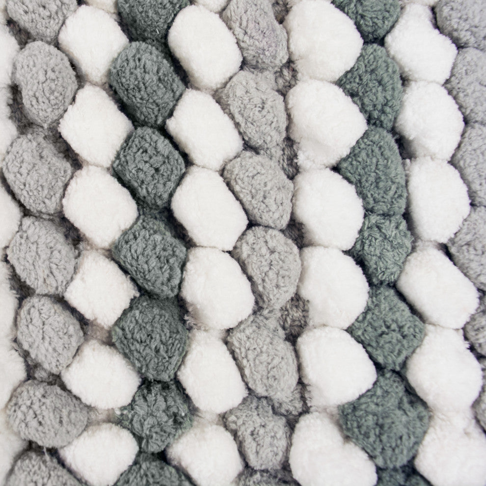 Gray Microfiber Stripe Bath Mat, 17"x24"