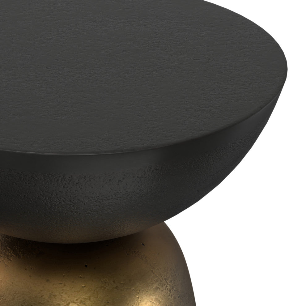 Clement Side Table, Black/ Antique Brass