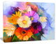 Colored Gerbera Flowers Bouquet, Large Floral Canvas Art Print, 20"x12"