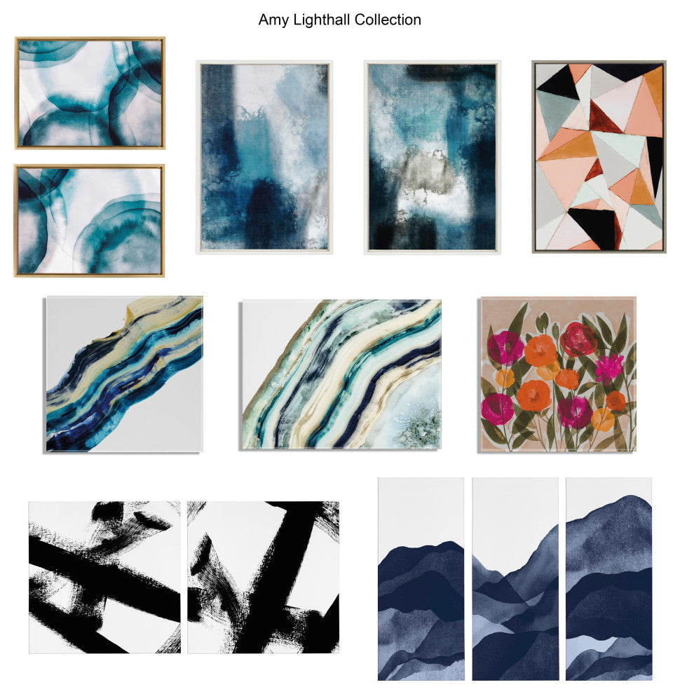 Teal Agate Floating Acrylic Art by Amy Lighthall, Assorted 23x31