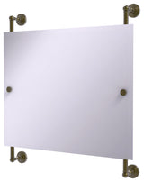 Waverly Place Landscape Frameless Rail Mounted Mirror, Antique Brass