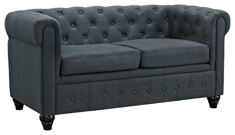 Modern Urban Contemporary 3-Piece Set, Fabric Living Room Set, Gray Fabric