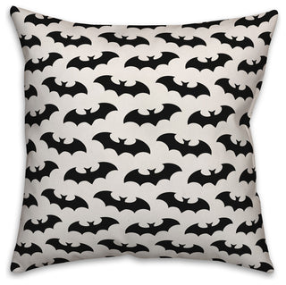Bat Pattern White 18"x18" Throw Pillow