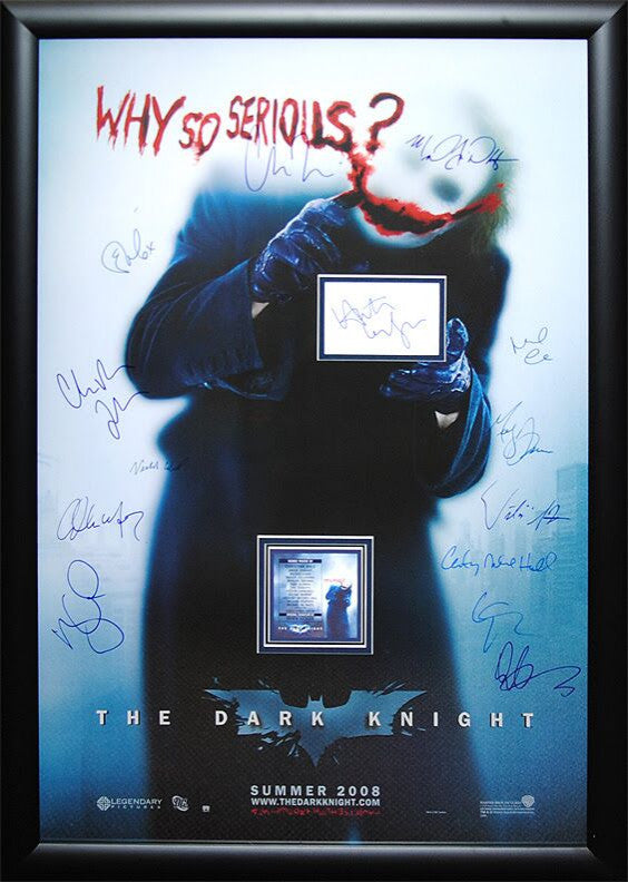 Batman: The Dark Knight Signed Movie Poster, Custom Frame