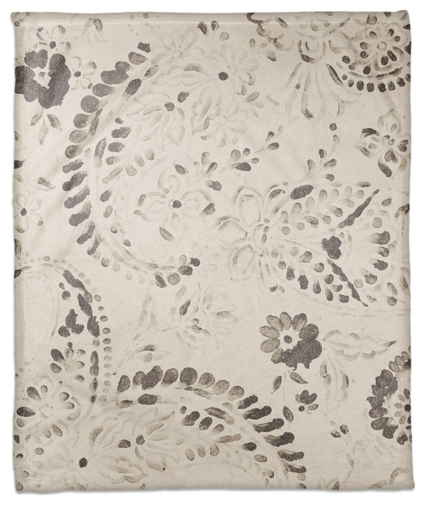 Vintage Paisley 7 50"x60" Coral Fleece Blanket