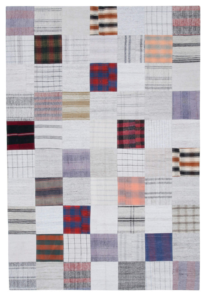 Rug N Carpet - Handmade Anatolian 6' 8'' x 9' 9'' Unique Patchwork Kilim Rug