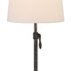 30" Silver Metal Adjustable Table Lamp With Off White Empire Shade