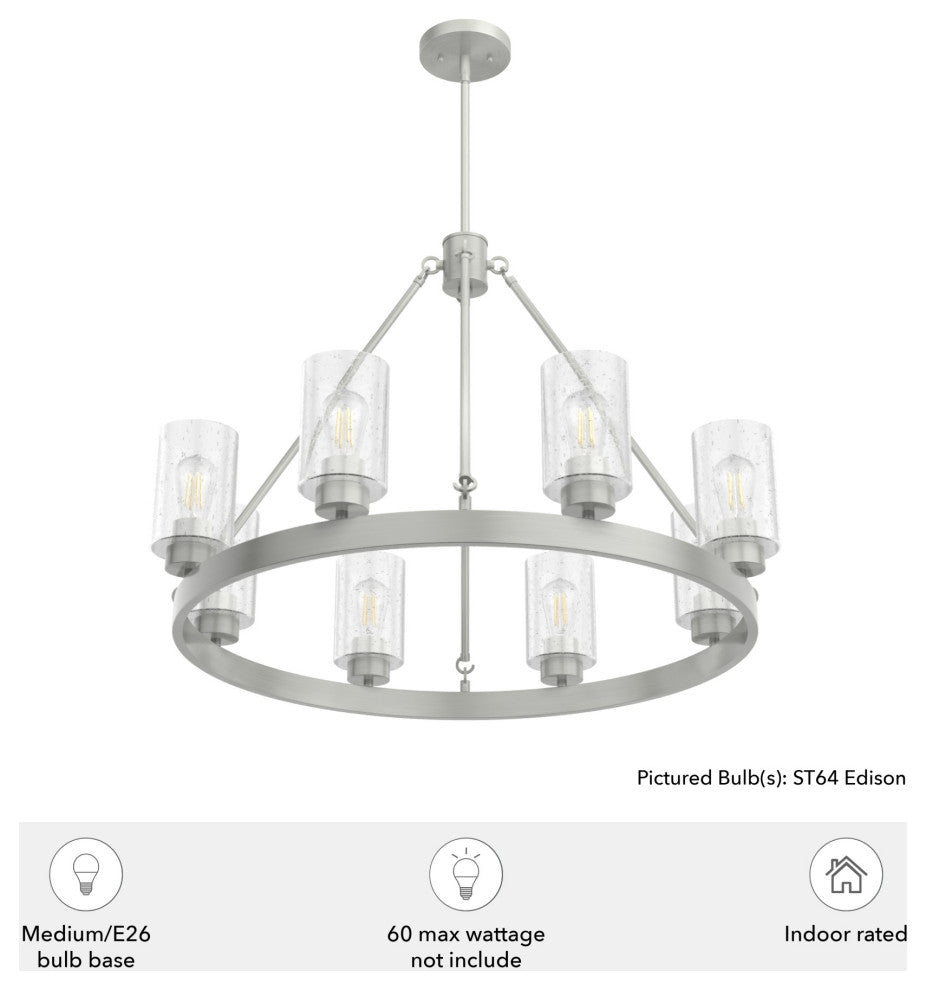 Hunter Hartland Brushed Nickel 8-Light Chandelier