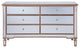 6 Drawers Cabinet 60" X 20" X 34" In Gold Paint