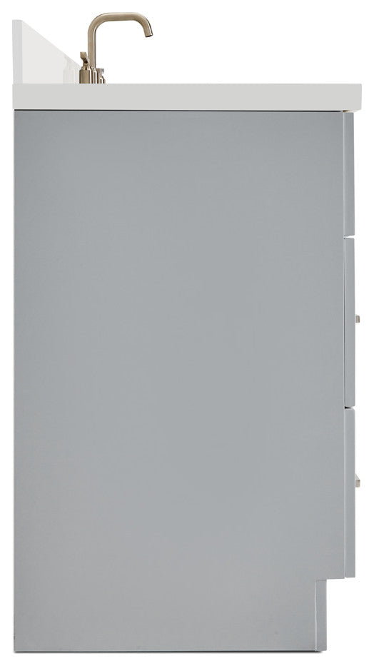 Hamlet 43" Bath Vanity Rectangle Sink in Grey With Quartz Vanity Top