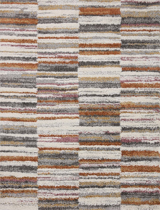 Loloi Levitt Shag Ivory / Sunset 18" x 18" Sample Rug