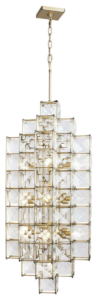 Varaluz 329F14 Cubic 14 Light 19"W Crystal Chandelier - Calypso Gold