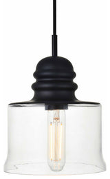 Elegant Lighting LD2253 Kenna 7"W Mini Pendant - Black / Clear