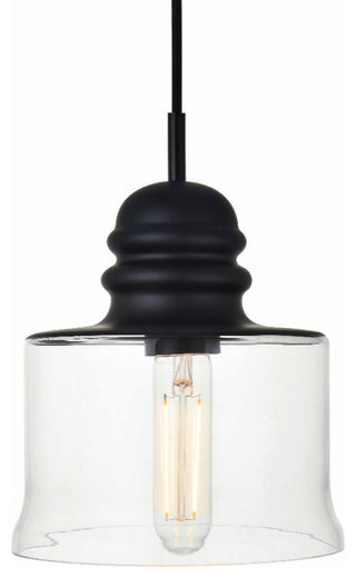 Elegant Lighting LD2253 Kenna 7"W Mini Pendant - Black / Clear