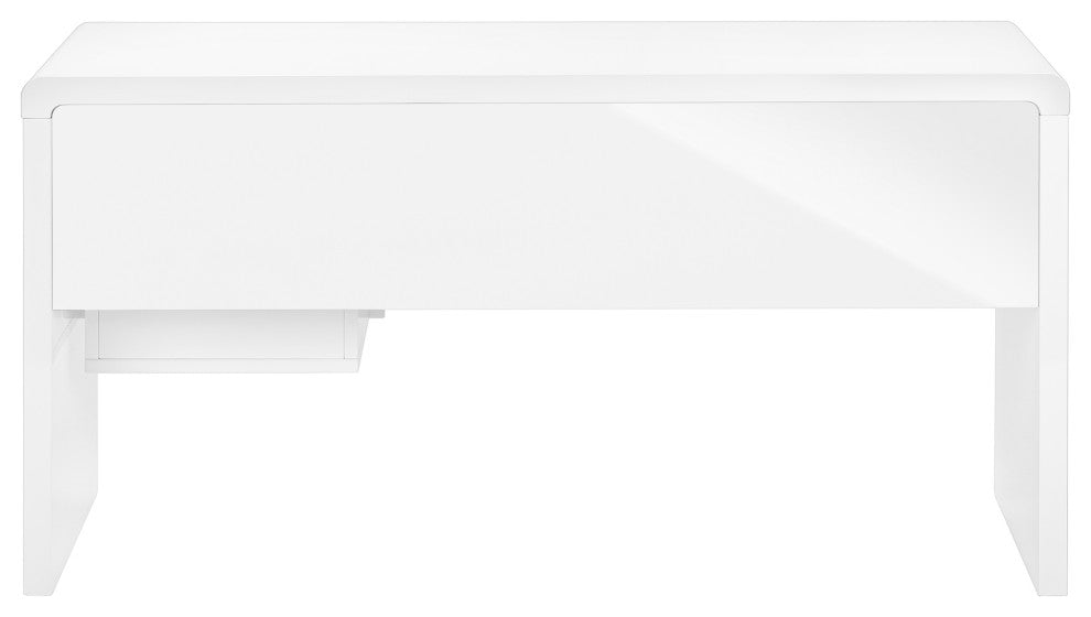 Computer Desk, Laptop, Storage Drawers, 60"L, Work, Laminate, Glossy White