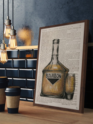 "Bourbon Poured" Framed Painting Print, 16"x24"