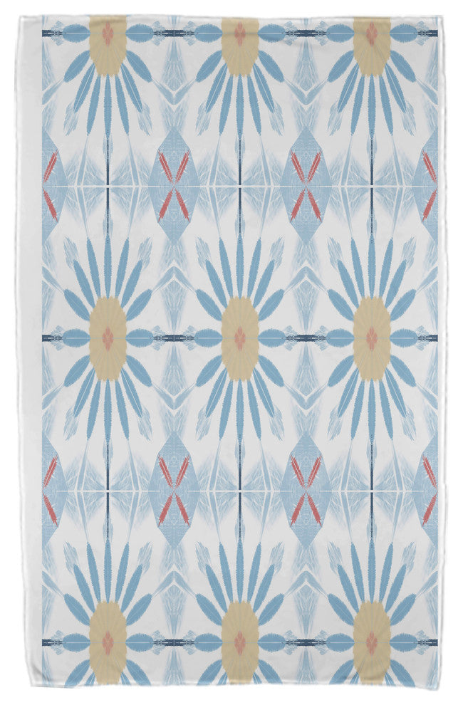 30x60" Chaney, Geometric Print Beach Towel, Light Blue