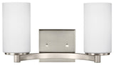 Seagull 4439102EN3962 Two Light Wall Bath SeaGull Hettinger Nickel