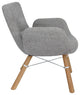 LeisureMod Milwood Mid-Century Accent Side Lounge Armchair W/ Dowel Legs, Grey