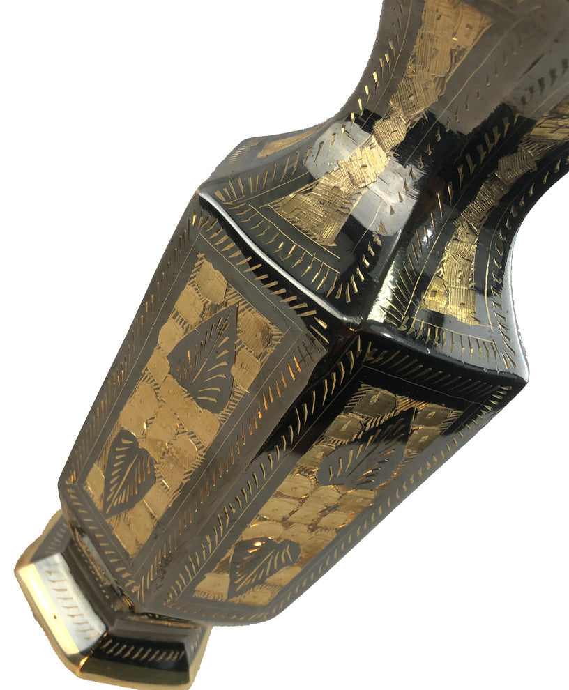 Natural Geo Brass Hexagonal Leaf Bottle Decor