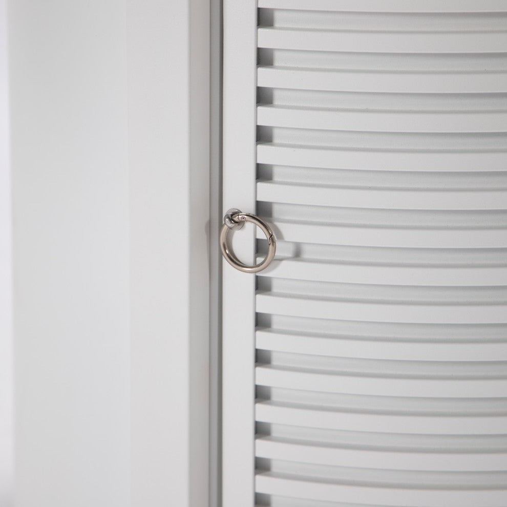 LeisureMod Walbrooke Patio Round Tank Holder With Slats Design, White