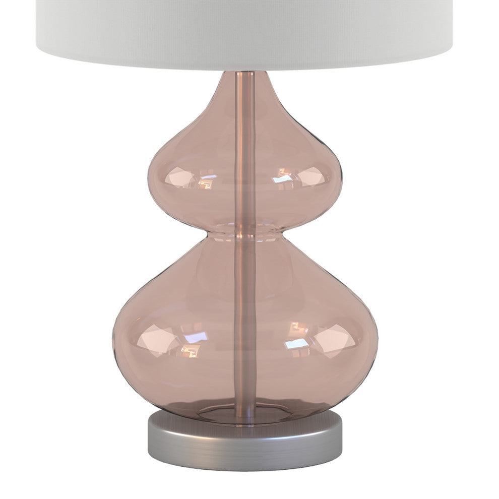 Ellipse Curved Glass Table Lamp Set of 2, Pink