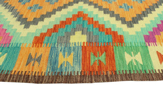 Sangat Flatweave Hormoz Orange/Ivory Rug, 4'9 x 6'6