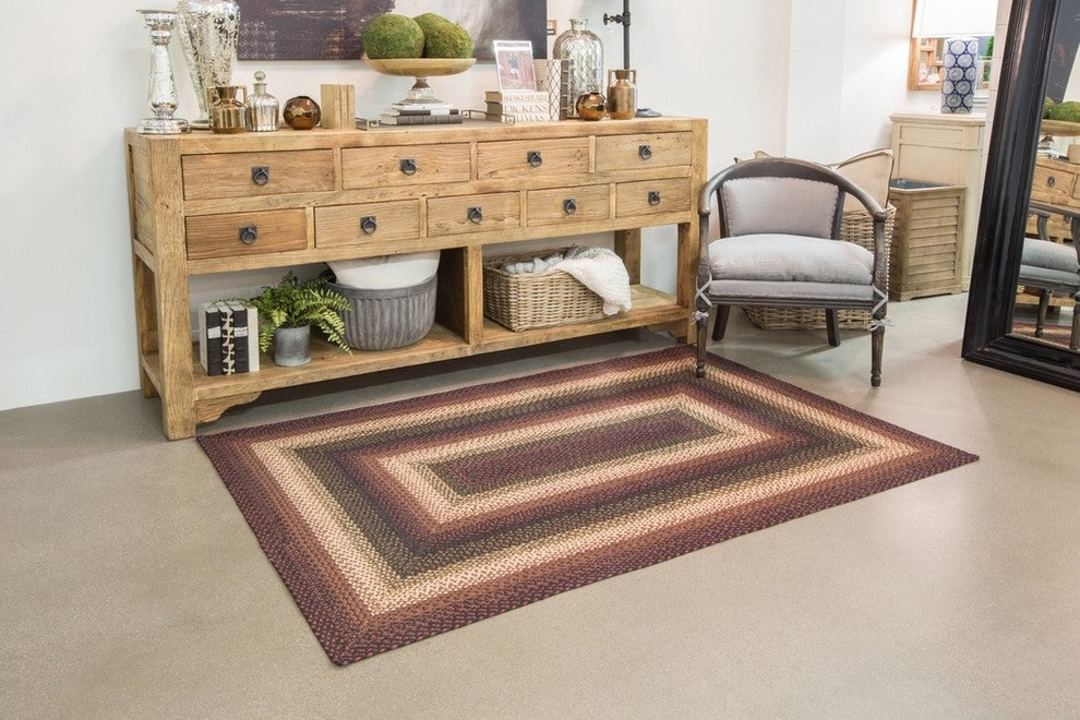 Homespice Decor Prescott Jute Braided Rug 27"x45", Oval