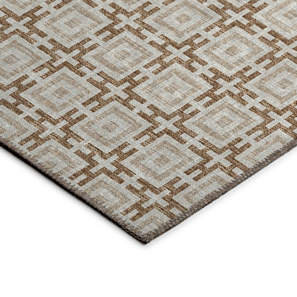 Indoor/Outdoor Marlo MO1 Taupe Machine Washable 6' x 6' Rug