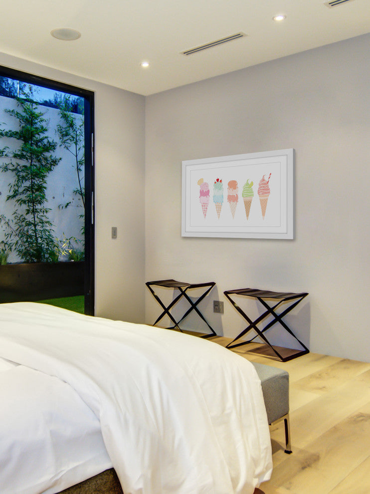 "Ice Cream Cones" Framed Painting Print