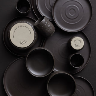 Stone by Mercer Project SHOSAI Stoneware 16 Piece Dinnerware Set, Black