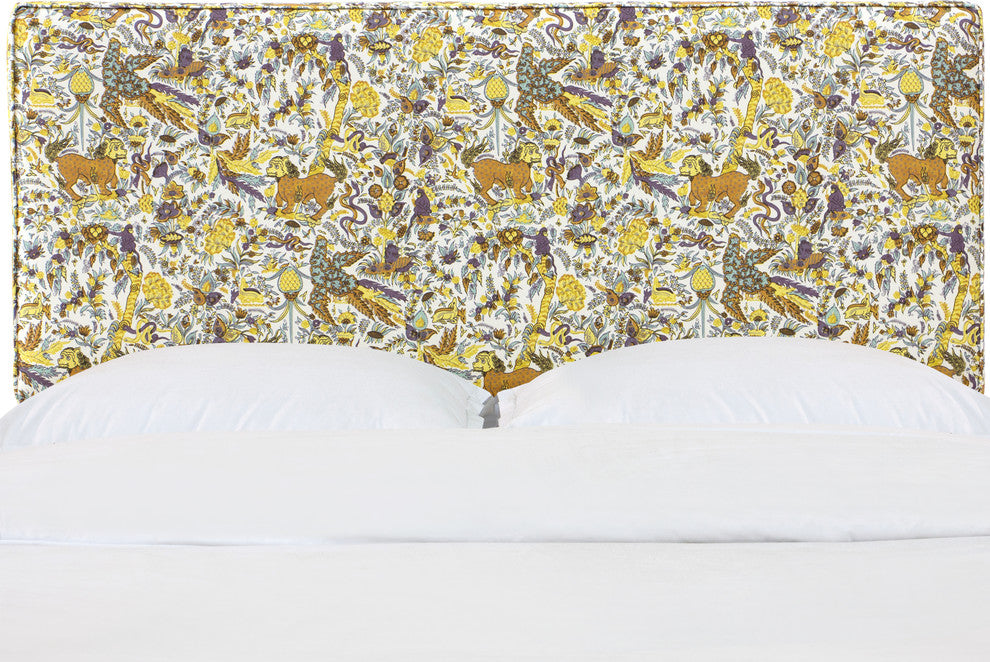 Phoebe Box Seam Headboard, Bali Lion Ochre, Full