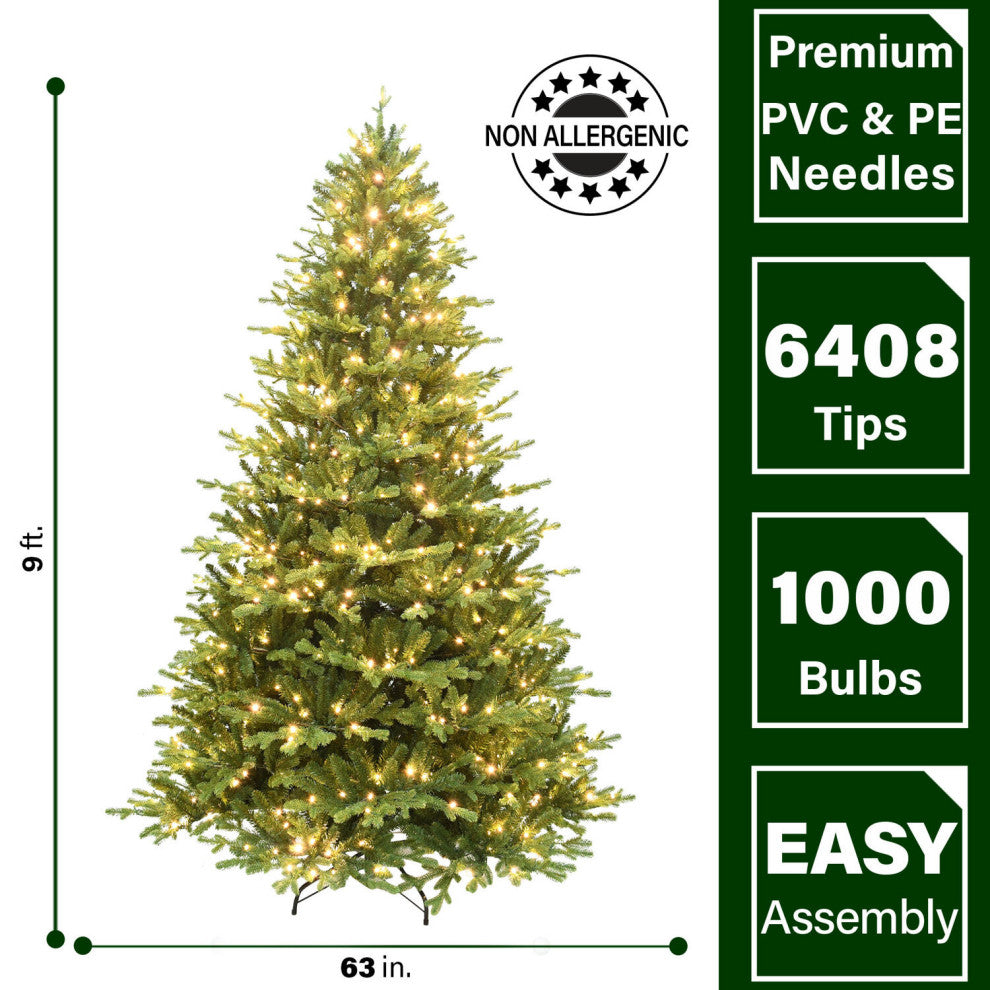 9-Ft. Oregon Pine Christmas Tree, Warm White LED Lighting