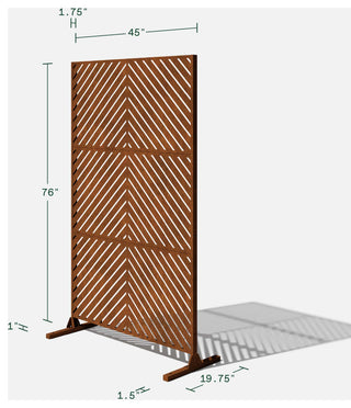 Alta Corten Steel Decorative Screen With Stand, Arrow