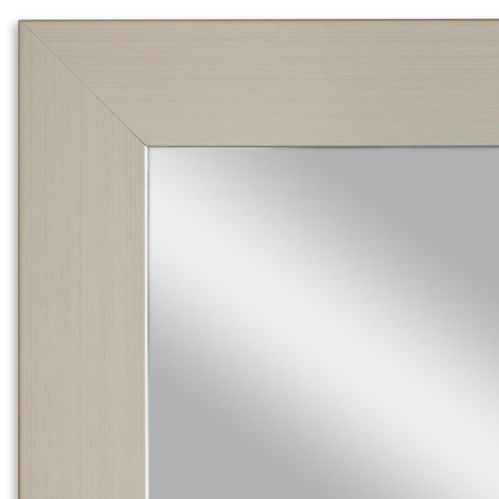 Pendleton Framed Wall Mirror, Nickel, 28" X 24"