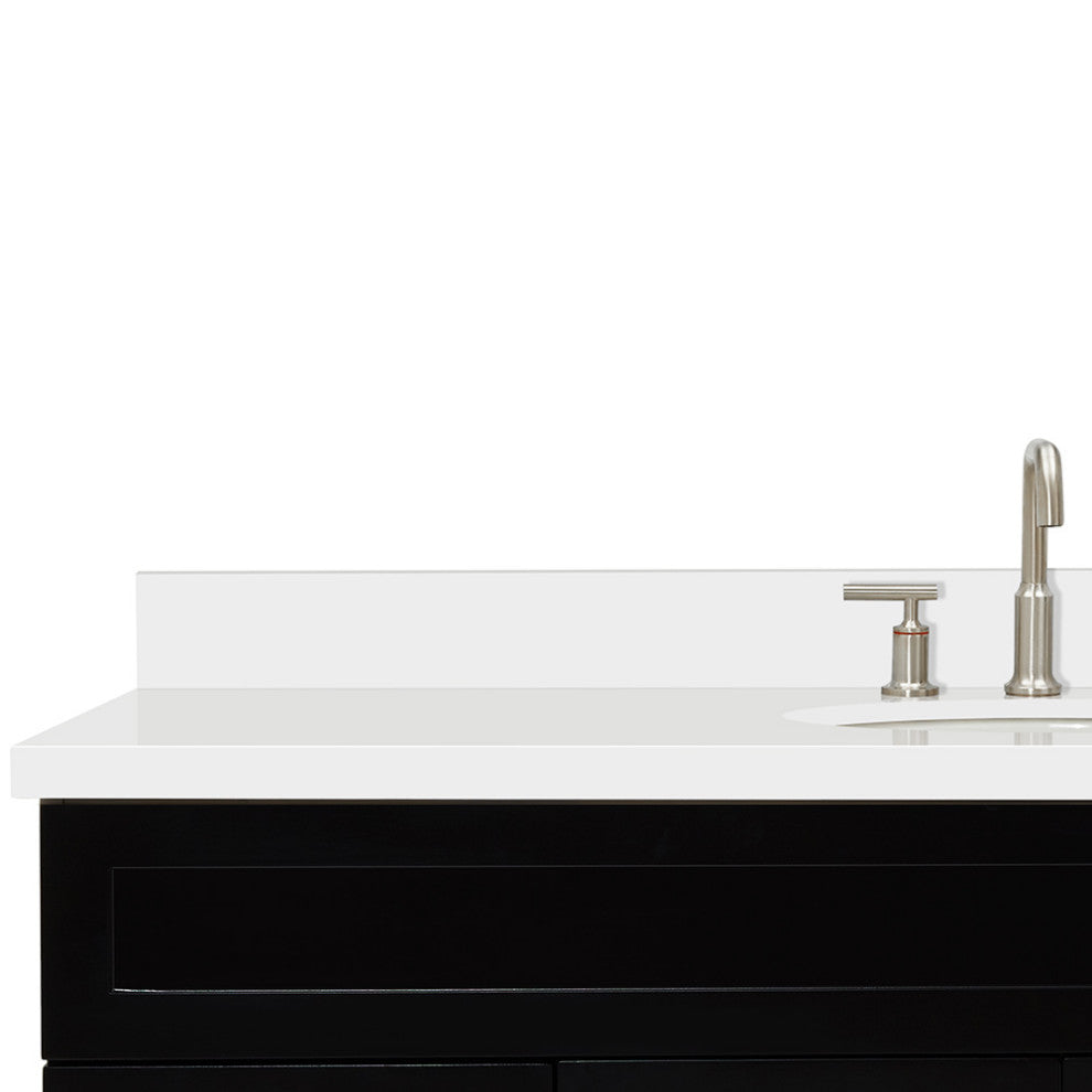 Ariel Hamlet 61" Oval Sink Bath Vanity, 1.5" White Quartz