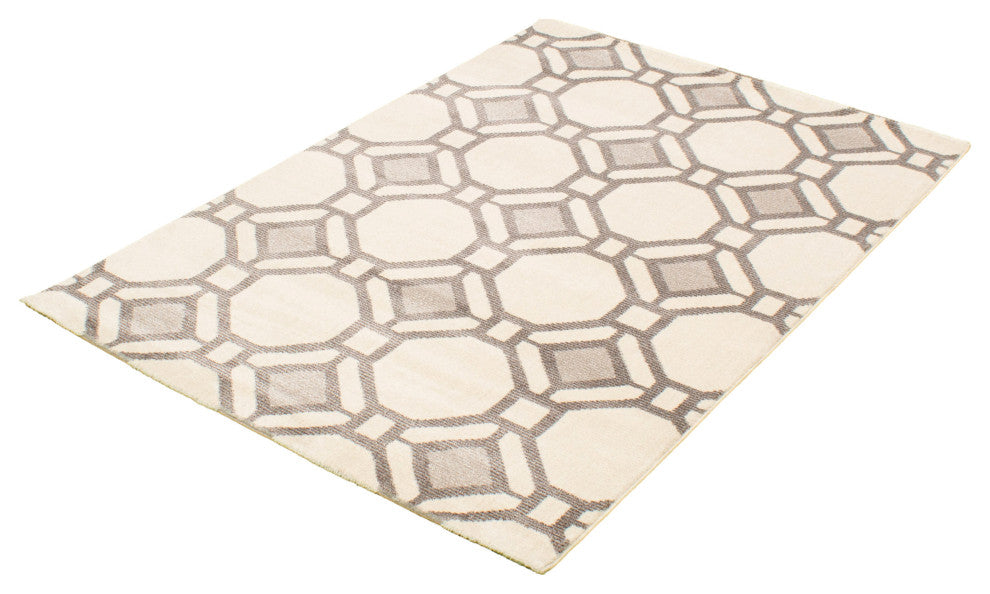 eCarpetGallery Geometric Area Rug 5x7, Ivory