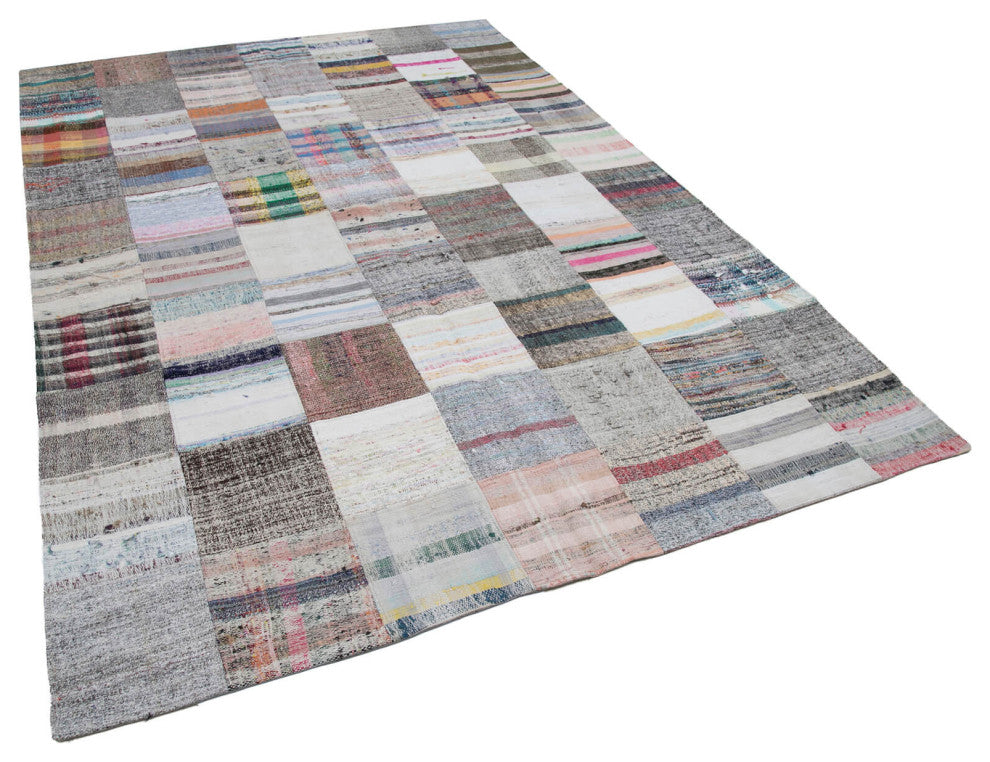 Rug N Carpet - Handmade Anatolian 7' 0'' x 9' 11'' Rustic Patchwork Kilim Rug