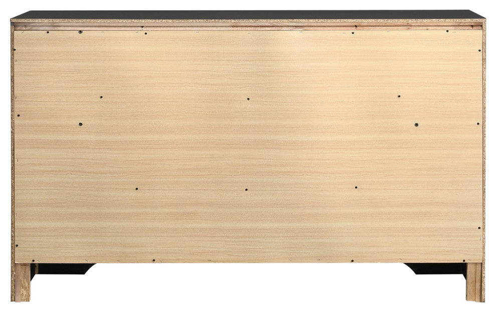 9 Drawers Wooden Dresser With Hide Drawer Design, Black