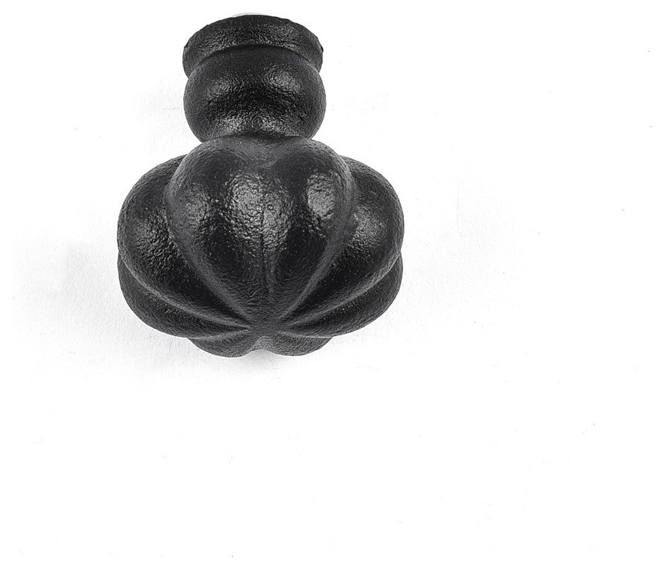 Cabinet Hardware Knob Black Wrought Iron Floral Mission Design 1.5" Di. Set of 4